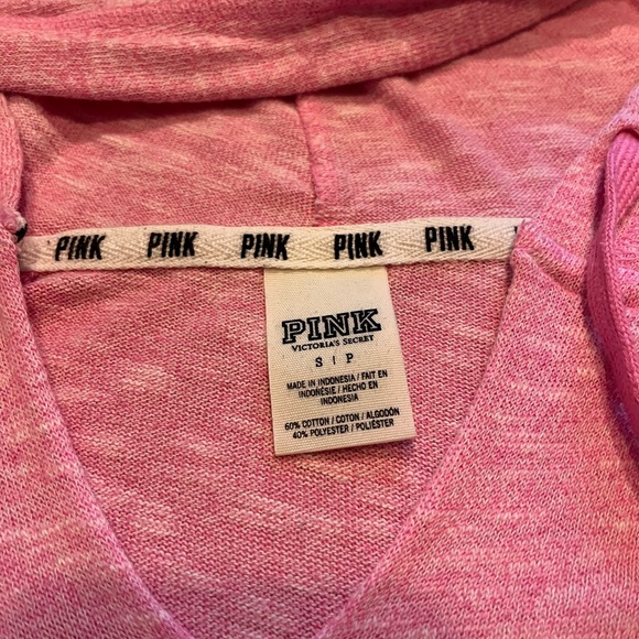 Victoria's Secret PINK Heathered Pink Hooded Sweatshirt - Picture 3 of 3